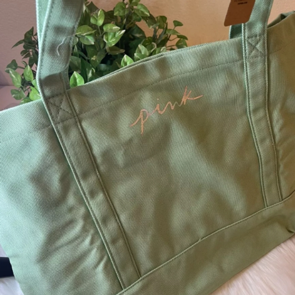 PINK CLASSIC CANVAS TOTE- Soft Jade New With Tag